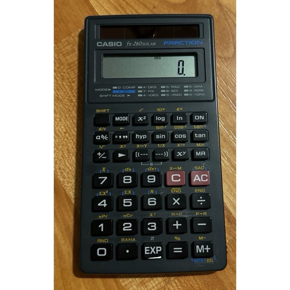 Casio FX-260 Solar‎ fraction scientific calculator Good Condition